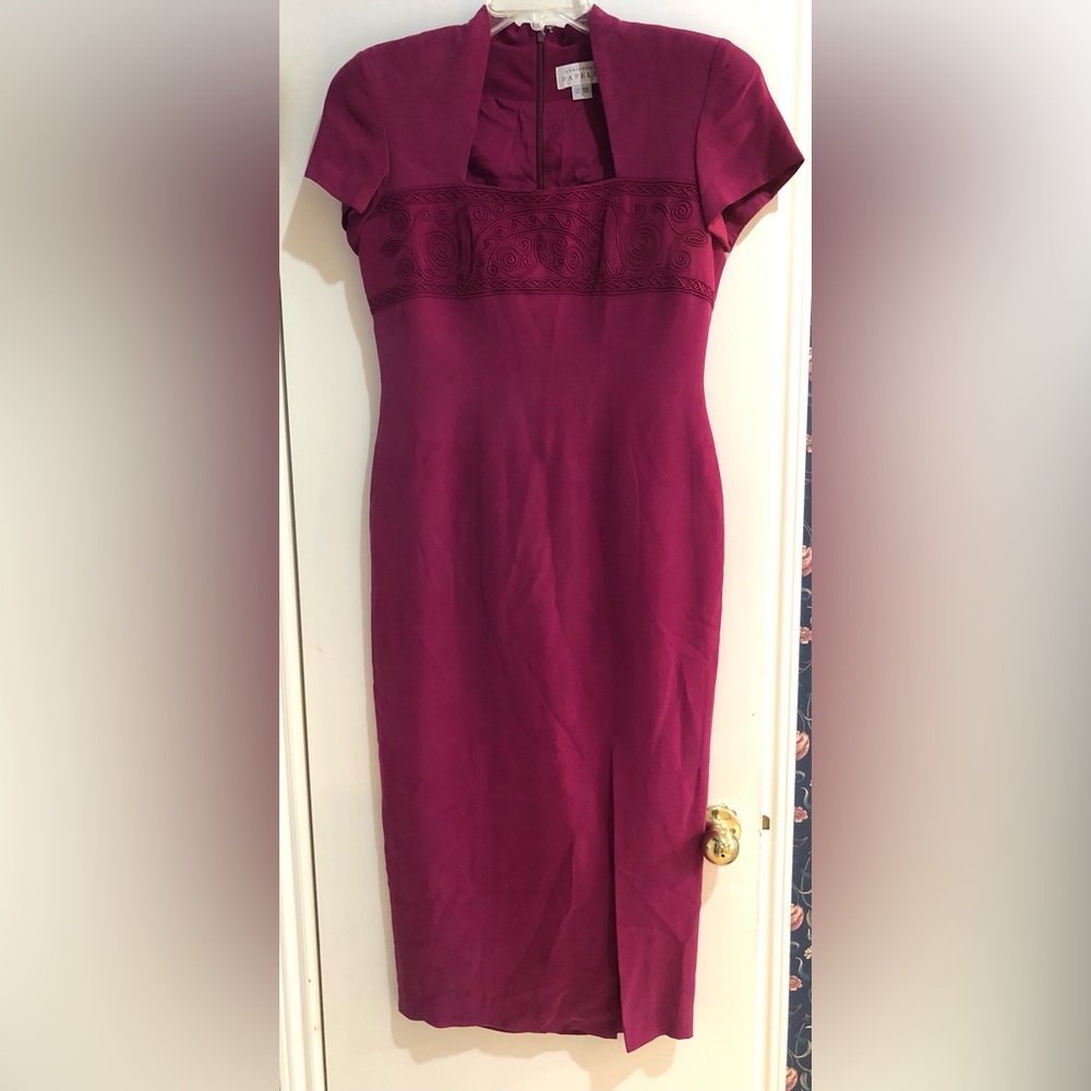 Silk vintage magenta dress